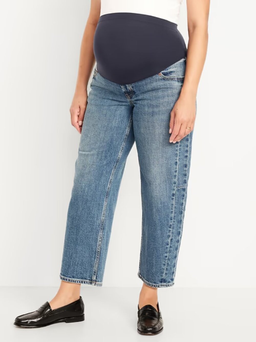 Maternity Full Panel Barrel Ankle Jeans